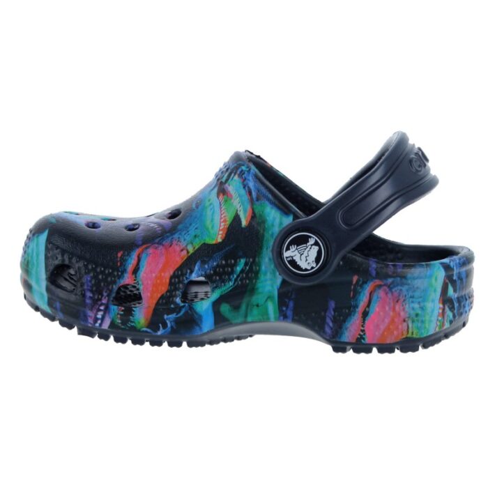 Crocs Toddler Classic Dino Clogs 208303 – Deep Navy Multi – Boys Sandals - Crep Direct UK