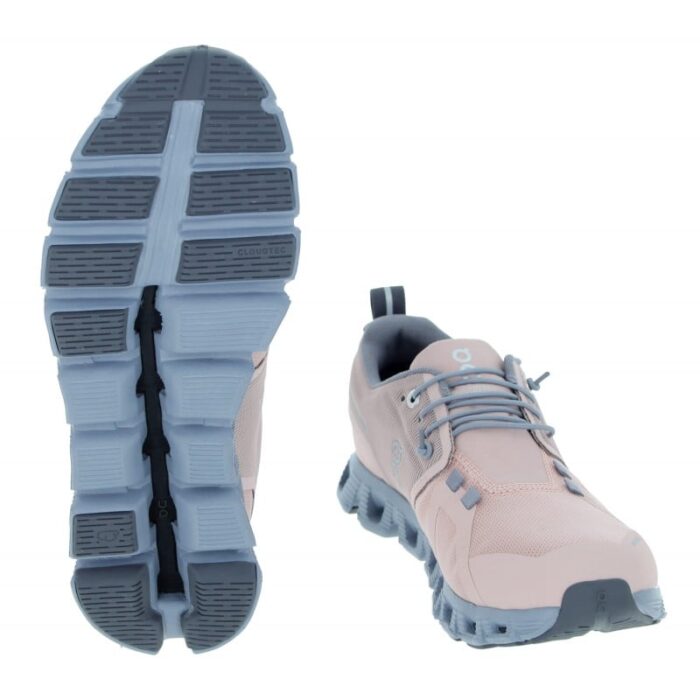 On Running Cloud 5 Waterproof 59.98527 Ladies Trainers – Rose/Fossil – Womens Performance Running - Crep Direct UK