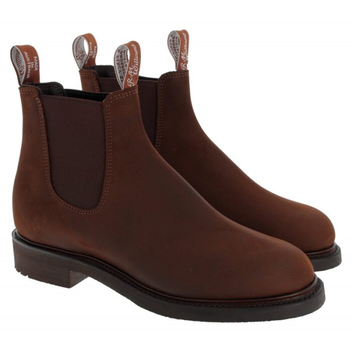 R. M. Williams Comfort Goodwood Boots – Bark Oily Leather – Mens Boots - Crep Direct UK