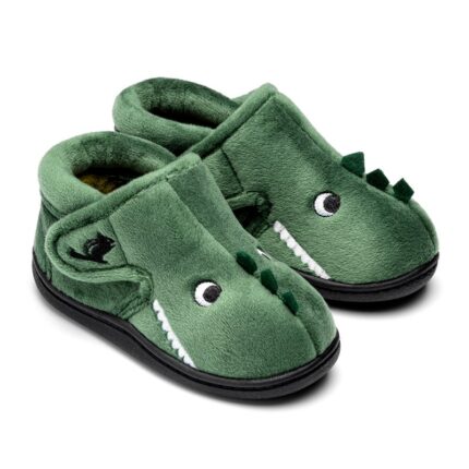 Chipmunks Danny Memory Foam Slippers – Green – Boys Slippers - Crep Direct UK