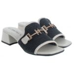 Hispanitas Dallas RHV254071 Mules – Black/Cream Leather – Womens Sandals, Sliders & Toe Posts - Crep Direct UK