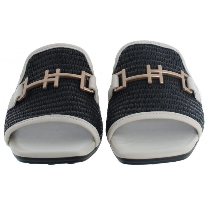 Hispanitas Dallas RHV254071 Mules – Black/Cream Leather – Womens Sandals, Sliders & Toe Posts - Crep Direct UK