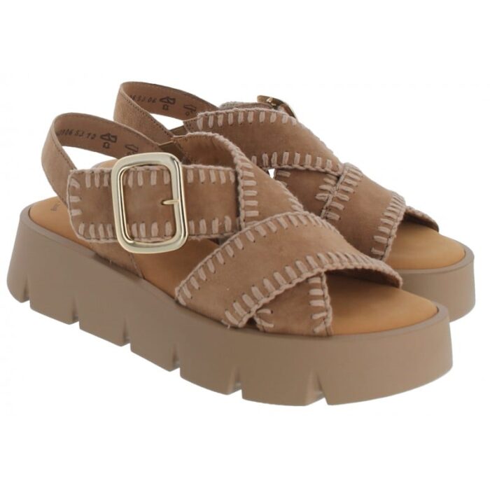 Gabor Dart 64.751 Wedge Sandals – Walnut Suede – Womens Sandals, Sliders & Toe Posts - Crep Direct UK