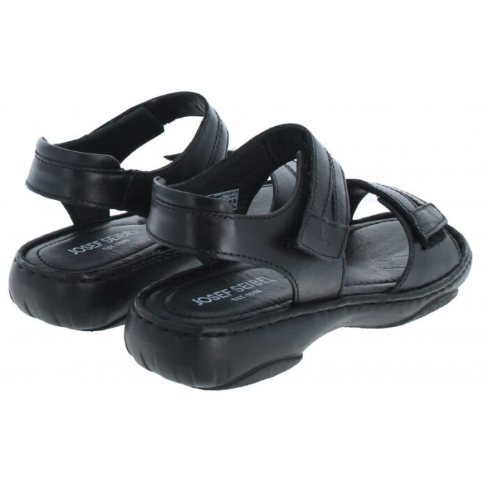 Josef Seibel Debra 19 76719 Velcro Sandals – Black Leather – Womens Sandals, Sliders & Toe Posts - Crep Direct UK