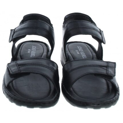 Josef Seibel Debra 19 76719 Velcro Sandals – Black Leather – Womens Sandals, Sliders & Toe Posts - Crep Direct UK