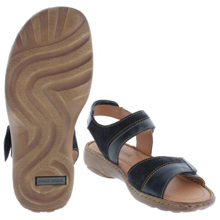 Josef Seibel Debra 19 76719 Velcro Sandals – Denim Leather – Womens Sandals, Sliders & Toe Posts - Crep Direct UK
