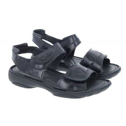 Josef Seibel Debra 76444 Sandals - Black Leather - Womens Sandals, Sliders & Toe Posts