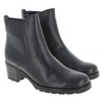 Gabor Delight 52.800 Ankle Boots – Black Leather – Womens Boots - Crep Direct UK