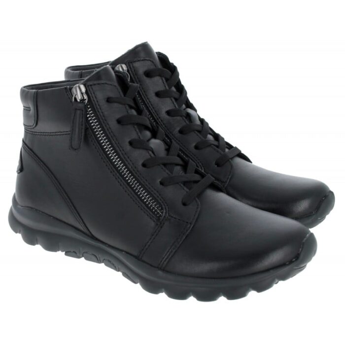 Gabor Deputy 56.868 Ankle Boots – Black Leather – Womens Boots - Crep Direct UK
