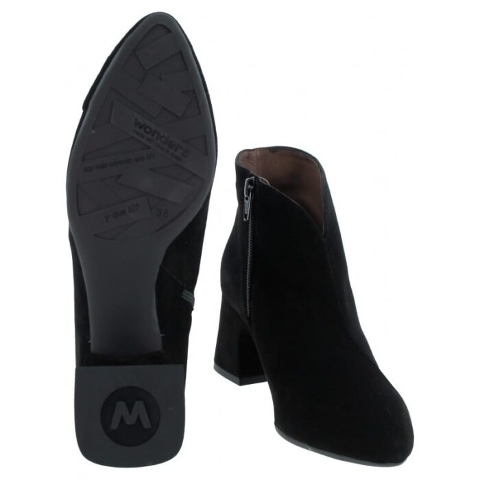 Wonders Eliot I-9013 Ankle Boots – Black Suede – Womens Boots - Crep Direct UK