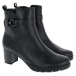 Gabor Engage 52.072 Heeled Ankle Boots – Black Leather – Womens Boots - Crep Direct UK