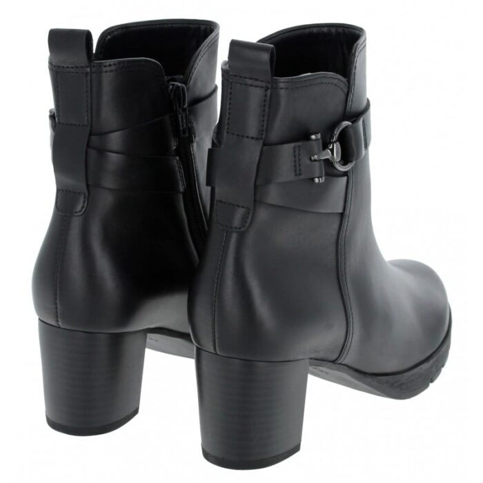 Gabor Engage 52.072 Heeled Ankle Boots – Black Leather – Womens Boots - Crep Direct UK