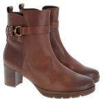 Gabor Engage 52.072 Heeled Ankle Boots – Tan Leather – Womens Boots - Crep Direct UK