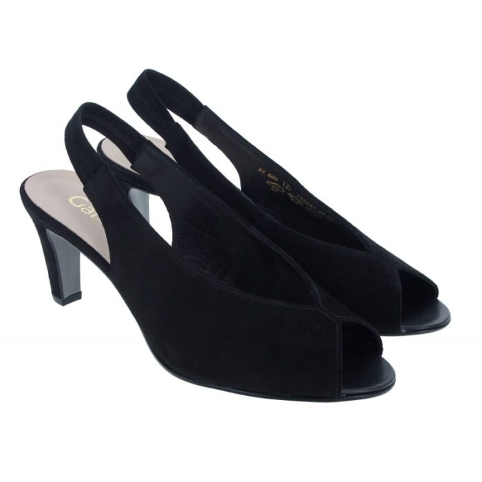 Gabor Eternity 41.800 High Heel Sandals – Black Suede – Womens Sandals, Sliders & Toe Posts - Crep Direct UK