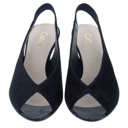 Gabor Eternity 41.800 High Heel Sandals – Black Suede – Womens Sandals, Sliders & Toe Posts - Crep Direct UK