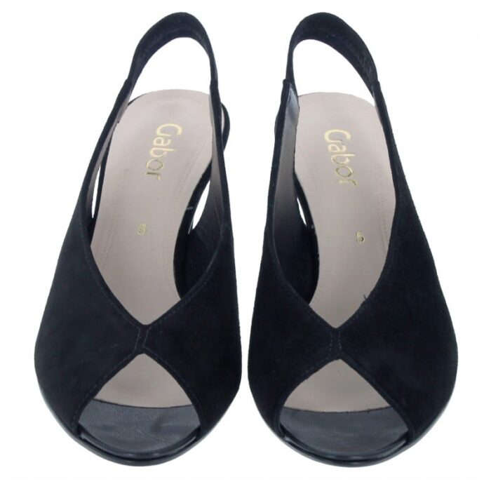 Gabor Eternity 41.800 High Heel Sandals – Black Suede – Womens Sandals, Sliders & Toe Posts - Crep Direct UK
