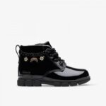 Clarks Evyn Charm T. Black Pat – Girls Boots - Crep Direct UK
