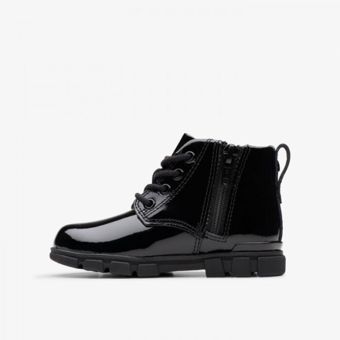 Clarks Evyn Charm T. Black Pat – Girls Boots - Crep Direct UK