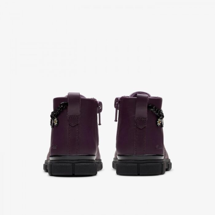 Clarks Clark’s Evyn Charm Toddler – Plum Leather – Girls Boots - Crep Direct UK
