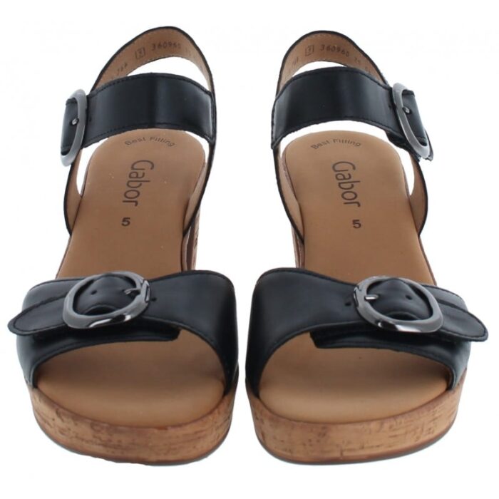 Gabor Fantastica 64.764 Sandals – Black Leather – Womens Sandals, Sliders & Toe Posts - Crep Direct UK