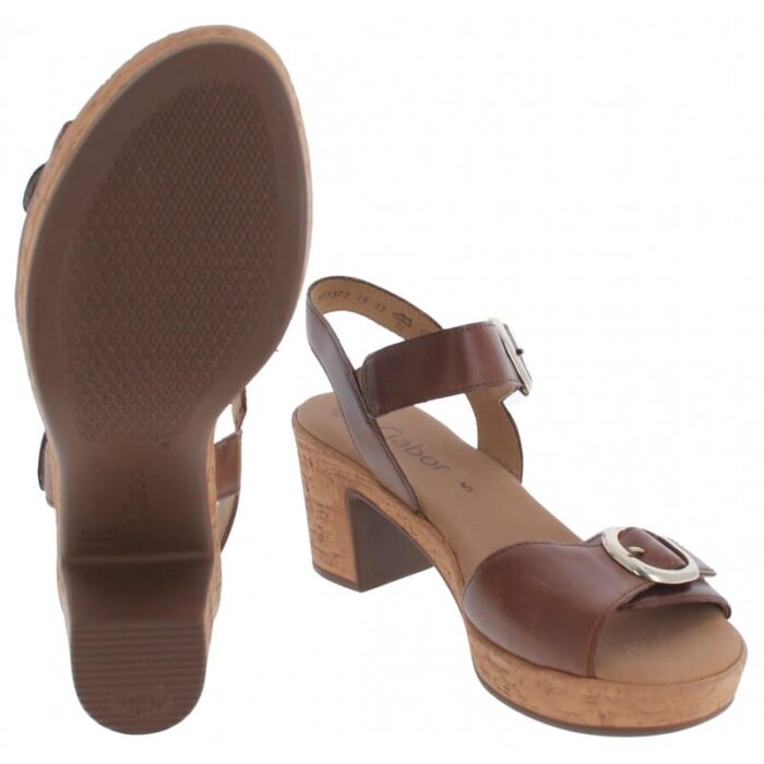 Gabor Fantastica 64.764 Sandals – Camel Leather – Womens Sandals, Sliders & Toe Posts - Crep Direct UK