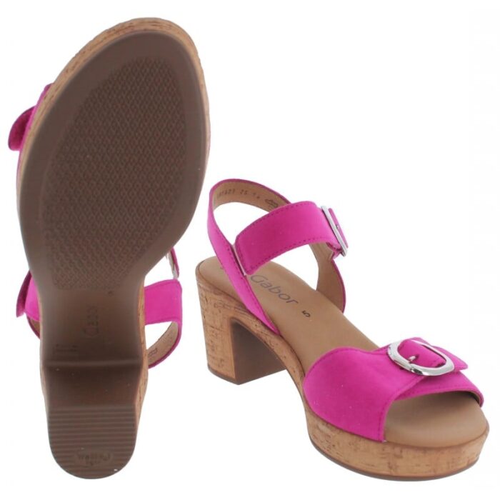 Gabor Fantastica 64.764 Sandals – Pink Suede – Womens Sandals, Sliders & Toe Posts - Crep Direct UK