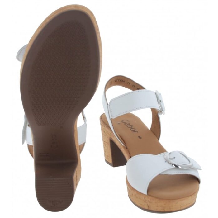 Gabor Fantastica 64.764 Sandals – White Leather – Womens Sandals, Sliders & Toe Posts - Crep Direct UK