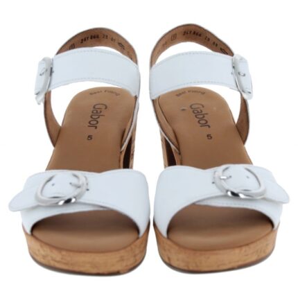 Gabor Fantastica 64.764 Sandals – White Leather – Womens Sandals, Sliders & Toe Posts - Crep Direct UK