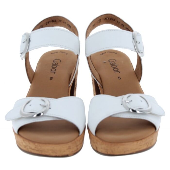 Gabor Fantastica 64.764 Sandals – White Leather – Womens Sandals, Sliders & Toe Posts - Crep Direct UK