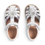 Start-Rite Flora Sandals – White/Silver Leather – Girls Sandals - Crep Direct UK
