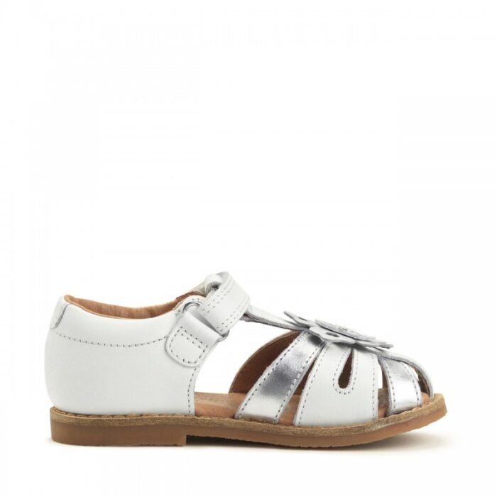 Start-Rite Flora Sandals – White/Silver Leather – Girls Sandals - Crep Direct UK