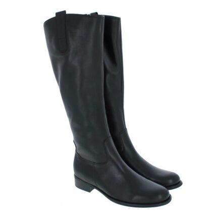 Gabor Brook M 31.649 Knee High Boots - Black Leather - Womens Boots
