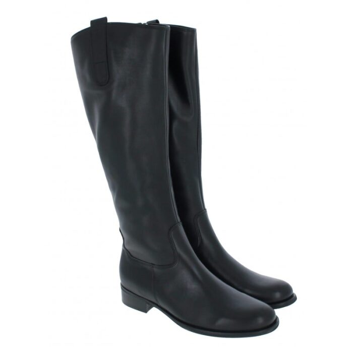 Gabor Brook M 31.649 Knee High Boots – Black Leather – Womens Boots - Crep Direct UK
