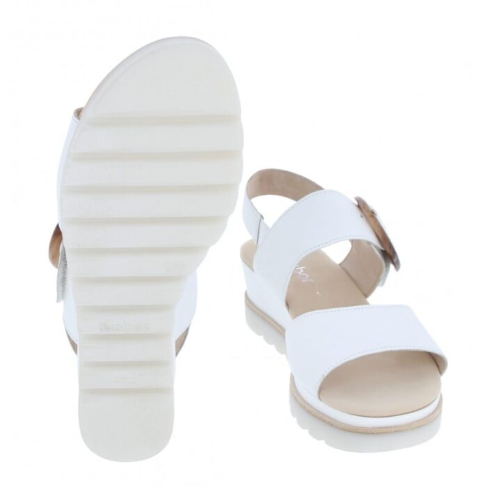 Gabor Yeo 44.645 Sandals – White Leather – Womens Sandals, Sliders & Toe Posts - Crep Direct UK