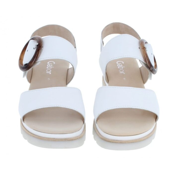 Gabor Yeo 44.645 Sandals – White Leather – Womens Sandals, Sliders & Toe Posts - Crep Direct UK