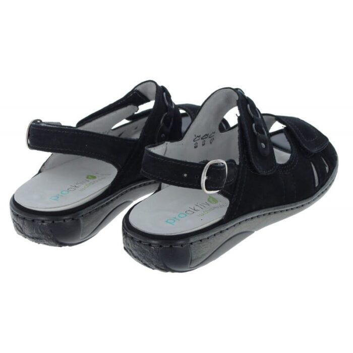 Waldlaufer Garda 210004 Sandals – Black Nubuck – Womens Sandals, Sliders & Toe Posts - Crep Direct UK