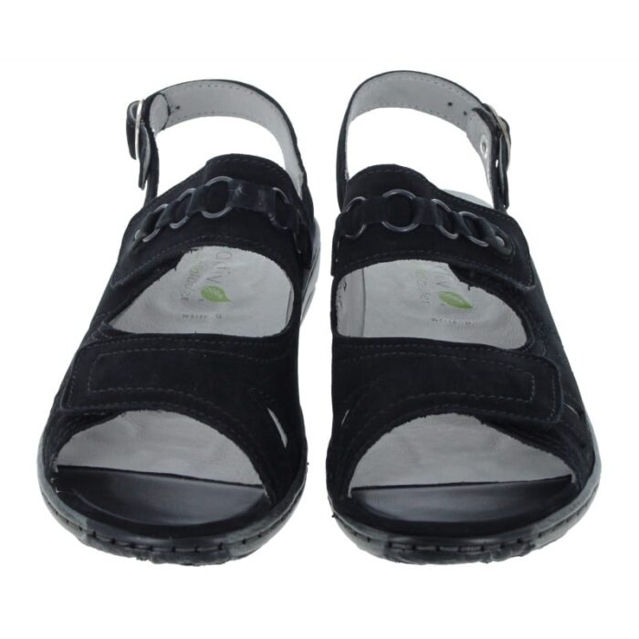 Waldlaufer Garda 210004 Sandals – Black Nubuck – Womens Sandals, Sliders & Toe Posts - Crep Direct UK