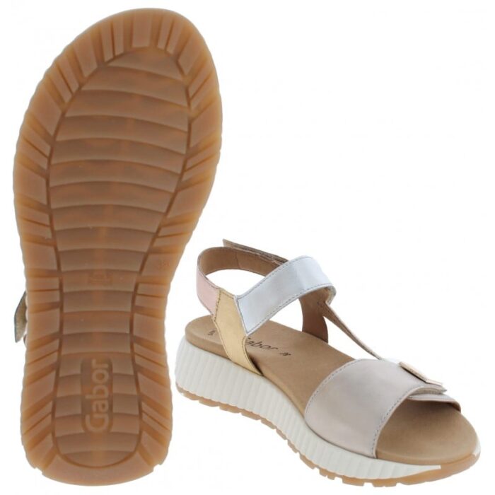 Gabor Gifted 64.582 Sandals – Puder Kombi Leather – Womens Sandals, Sliders & Toe Posts - Crep Direct UK