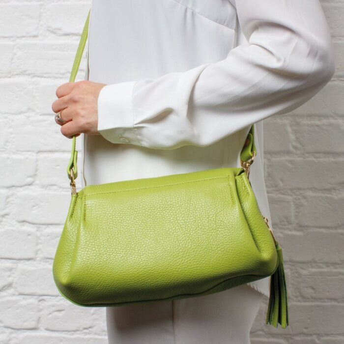 The Golden Boot Golden Boot Alba Shoulder Bag – Green Leather – Personalised Gifts for Her - Crep Direct UK