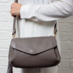 The Golden Boot Golden Boot Alba Shoulder Bag – Grey Leather – Personalised Gifts for Her - Crep Direct UK