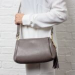 The Golden Boot Golden Boot Alba Shoulder Bag – Grey Leather – Personalised Gifts for Her - Crep Direct UK