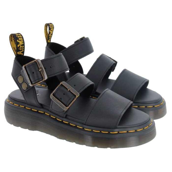 Dr. Martens Gryphon Quad Sandals – Black Leather – Womens Sandals, Sliders & Toe Posts - Crep Direct UK