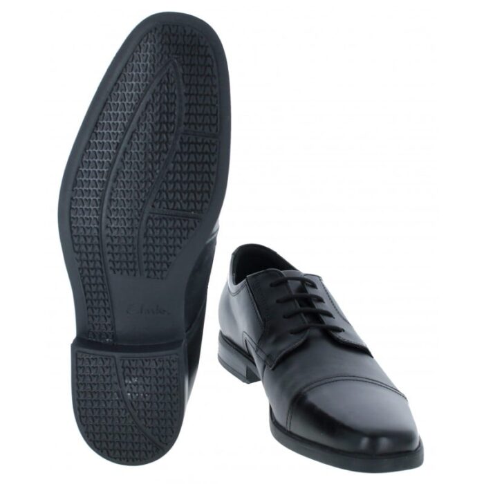 Clarks Howard Cap Shoes – Black Leather – Mens Shoes - Crep Direct UK
