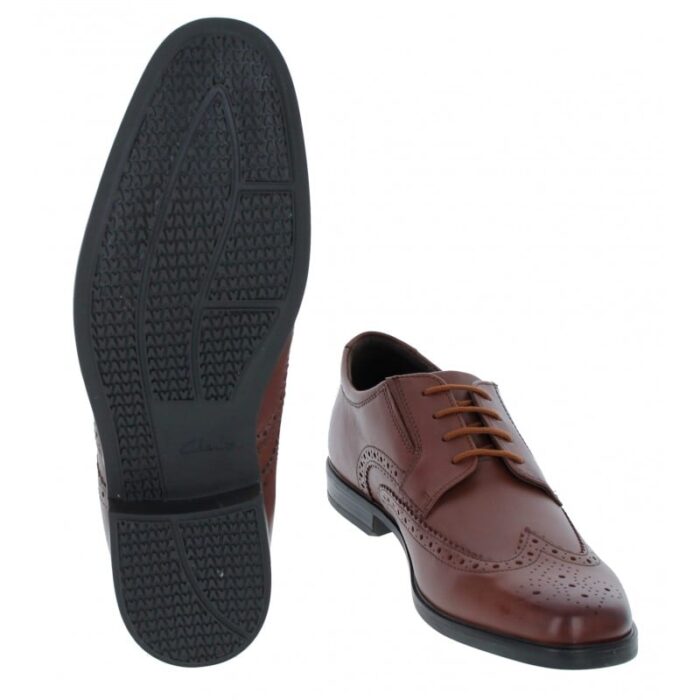 Clarks Howard Wing Shoes – Dark Tan Leather – Mens Shoes - Crep Direct UK