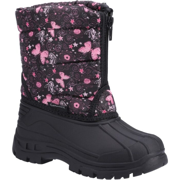 Cotswold Iceberg Butterfly Snow Boots – Black – Girls Boots - Crep Direct UK