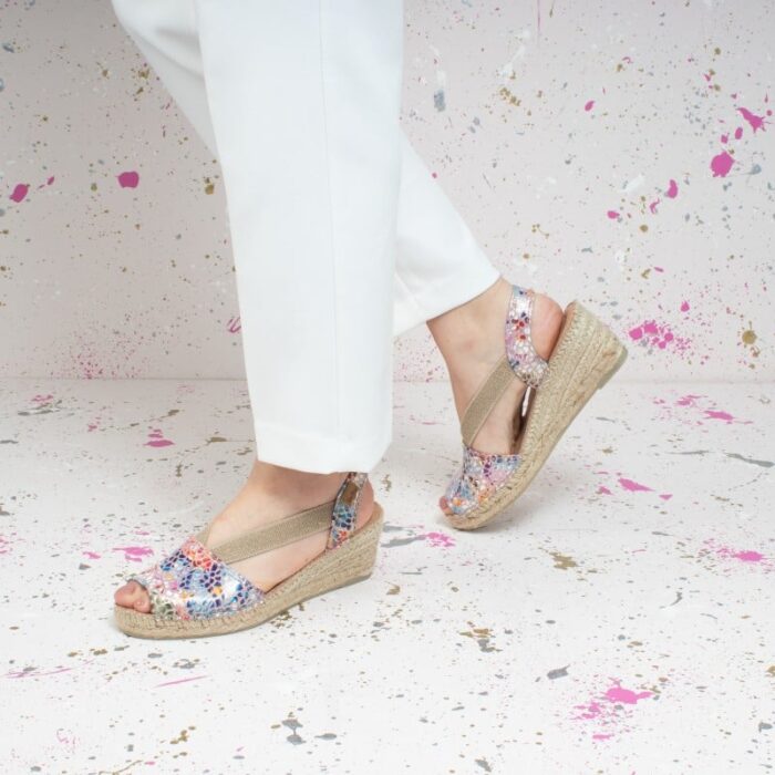 Toni Pons Teide-PM Slingback Espadrilles – Taupe Multi Leather – Womens Espadrilles - Crep Direct UK
