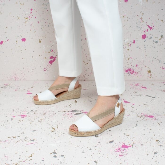 Toni Pons Teide-P Slingback Espadrilles – Blanc Leather – Womens Espadrilles - Crep Direct UK
