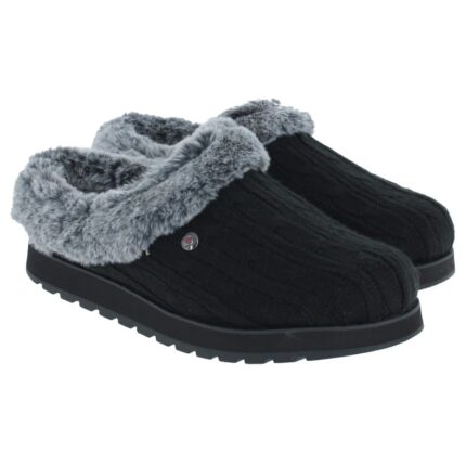 Skechers Keepsakes Ice Angel Mule Slippers – Black/Grey – Womens Slippers - Crep Direct UK Skechers Keepsakes Ice Angel Mule Slippers – Black/Grey – Womens Slippers - Crep Direct UK