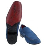 Jeffery West Jung K906 Loafers – Indigo Velour – Mens Shoes - Crep Direct UK