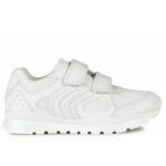 Geox Pavel J0415C Trainers – White Leather – Girls School Shoes - Crep Direct UK